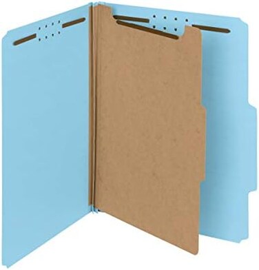 سميد مجلد ملفات تصنيف لوح ضغط معاد تدويره بنسبة 100%، مقسم واحد، توسيع 2 انش، حجم الرسائل، ازرق، 10 في كل صندوق (13721)