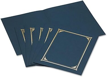 غلاف للوثيقة/المستندات، 12 1/2 × 9 3/4، أزرق داكن، 6 عبوات