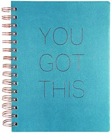 Graphique Medium Vegan Leather Spiral Journal, You Got This &ndash; 6&rdquo; x 8", 192 Lined Pages, You Got This Quote Embellished in Rose Gold Foil on the Cover &ndash; Perfect for Taking Notes, Lists and More