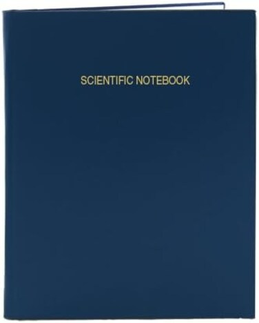 BookFactory Scientific Notebook - 96 Pages (.25" Ruled Format), 8 7/8" x 11 1/4", Imitation Leather Cover, Smyth Sewn Hardbound Scientific Notebook 8.875" x 11.25" - 96 pg