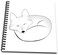 3dRose Db_175375_1 Cute Sleeping Artic Fox Drawing Book, 20cm by 20cm