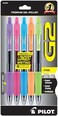 PILOT G2 Premium Refillable and Retractable Rolling Ball Gel Pens, Fine Point, Purple/Pink/Turquoise/Orange/Lime Inks, 5-Pack (31266)