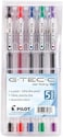 PILOT G-Tec-C Gel Ink Rolling Ball Pens, Ultra Fine Point (0.4mm), Black/Blue/Red/Green/Purple Inks, 5-Pack Pouch (35480)