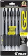 Pilot G2 Retractable Premium Gel Ink Roller Ball Pens, Fine Point, 5-Pack, Black Ink (31078)