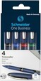 أقلام حبر Schneider One Business غير قابلة للسحب بحبر سائل، عبوة من 4 أقلام، (1 أسود/أحمر/أزرق/أخضر)