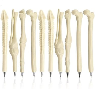 MXXGMYJ Creative Novelty Bone Shape Ink Ballpoint Pens Finger Pen Nurse Doctor Pen Stationery Gift Crazy Student Gift Pack of 20