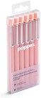 Poppin Retractable Gel Luxe Pens, Blush, Package Of 6, Black Ink