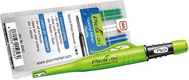Pica Dry Automatic Pen + Green White Blue Refills 3 Blue, 2 White, 3 Green