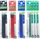 Pilot Gel Refills for FriXion Ball Pen,0.5mm, Black/Blue/Red/Green Ink, Pack of 6