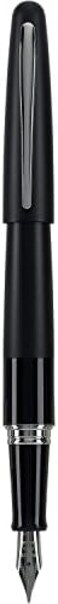 Pilot Metropolitan Collection Fountain Pen, Black Barrel, Classic Design, Medium Nib, Black Ink (91117)