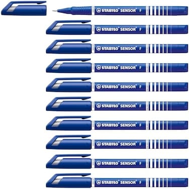 STABILO Fineliner - SENSOR F - Box of 10 - Blue