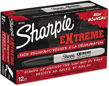 SHARPIE Extreme Permanent Markers, 12-Pack, Black (1927432)