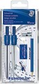 Staedtler 10-Piece Math School Geometry Set, Blue, Silver