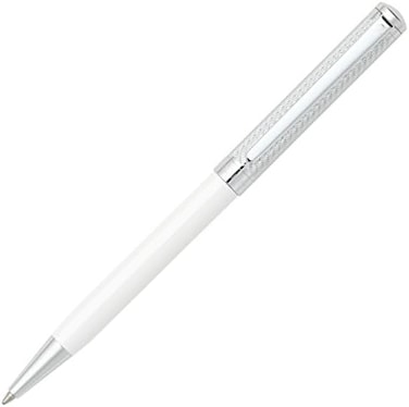 Sheaffer Intensity White Barrel with Engraved Chrome Spiral Cap Ballpoint Pen - SH-9240-2