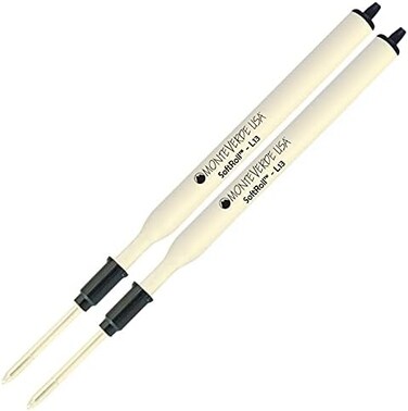 Monteverde Soft Roll Ballpoint Refill for Lamy Ballpoint Pens, Black, 2 Pack (L132BK)