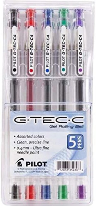 Pilot G-Tec Ultra Fine Line Pen - Set of 5 Pieces