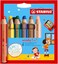 Stabilo Multi-talented Pencil STABILO woody 3-in-1 wallet of 6 assorted colours + sharpener