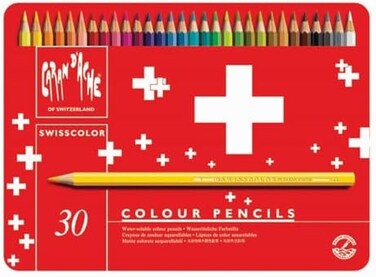 Caran d'Ache CREATIVE ART MATERIALS Swisscolor Pencils Metal Box, Set of 30 (1285.730)