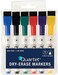 Quartet ReWritables Dry-Erase Mini Markers with Cap-Mounted Erasers, 6-Marker Pack, Assorted Standard Colors (51-659312Q)