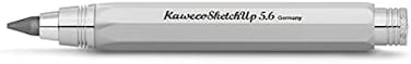 Kaweco Sketch Up Satin Chrome 5.6mm 5B Lead Mechanical Pencil - Solid Metal Octagonal Eight Edge Design, 10.3 cm Retractable, Refillable, Silver