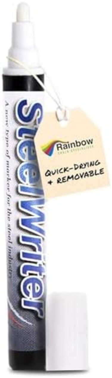 Rainbow Chalk Markers Limited Steel Writer Marker - White - Metallic Marker For Writing And Drawing On Steel And Other Metals, Wet Erasable