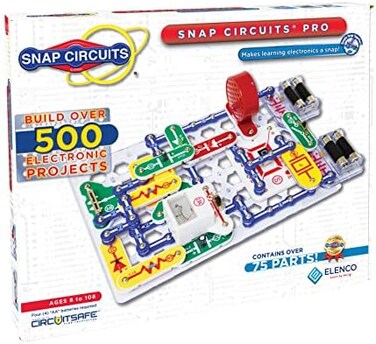 Snap Circuits Pro SC-500 Electronics Exploration Kit   Over 500 Projects   Full Color Project Manual   75 + Snap Circuits Parts   STEM Educational Toy for Kids 8 +