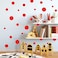 Create-A-Mural Polka Dot Wall Stickers, Wall Decor Stickers, Wall Dots, Vinyl Circle Room Dot Decals (Red)
