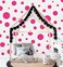 Create-A-Mural Polka Dot Wall Stickers (63) Girls Room Wall Stickers - Polka Dots - Vinyl - Peel &amp; Stick - Bedroom - Playroom - Children's Room - Nursery Toddlers To Teens - 16.5Cm (Dark Pink)