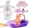 Liberty Imports Little Baby 13" Bathtime Doll Bath Set   Real Working Bathtub with Detachable Shower Spray for Kids Play