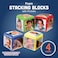 Constructive Playthings Toys Foam Stacking Blocks with Photo Pockets, 4 Piece Set Holds 24 Photos, Ages 12 Months and Up