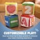 Constructive Playthings Toys Foam Stacking Blocks with Photo Pockets, 4 Piece Set Holds 24 Photos, Ages 12 Months and Up