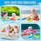 FUN LITTLE TOYS Bath Boat Toy, Pool Toy, 3 PCs Yacht, Speed Boat, Sailing Boat, Aircraft Carrier, Bath Toy Set for Baby Toddlers, Birthday Gift for Kids