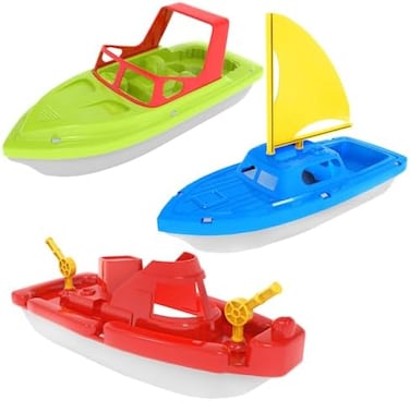 FUN LITTLE TOYS Bath Boat Toy, Pool Toy, 3 PCs Yacht, Speed Boat, Sailing Boat, Aircraft Carrier, Bath Toy Set for Baby Toddlers, Birthday Gift for Kids