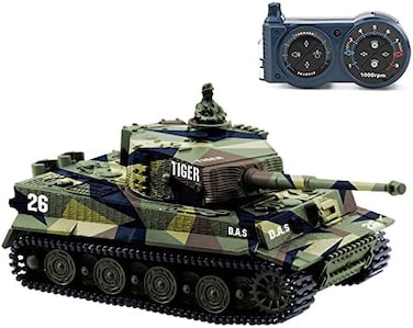 cheerwing 1:72 German Tiger I Panzer Tank Remote Control Mini RC tank with Sound, Rotating Turret and Recoil Action When Cannon Artillery Shoots (Vary Colors)