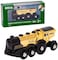 BRIO World Mighty Gold Action Locomotive Battery Powered Toy Train for Kids Age 3 Years Up - Wooden Railway Set Add On Accessories