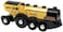 BRIO World Mighty Gold Action Locomotive Battery Powered Toy Train for Kids Age 3 Years Up - Wooden Railway Set Add On Accessories
