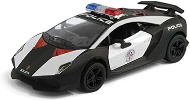 Kinsmart Collectable Diecast Die Cast Metal Sesto Elemento Police Toy Lamborghini Car with Doors Open - Multicolour