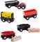 ORBRIUM Toys 5 Cargo Train Car Set for Wooden Railway Fits Thomas The Tank Engine Chuggington Brio