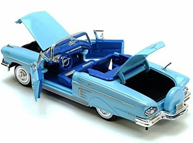 Motor Max 1958 Chevrolet Impala Convertible, Blue - Motormax Premium American 73267-1/24 Scale Diecast Model Car