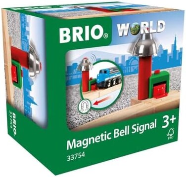 BRIO World Magnetic Railway Bell Signal for Kids Age 3 Years Up - Compatible with all BRIO Train Sets &amp; Accessories