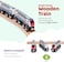 Maxim Enterprise Double Decker Wooden Train with 2 Engines &amp; 1 Car. Multi-Level Commuter Passenger Transit Toy. Detailed, Bright Vivid Colours, Fun for Kids 3 and Up. Universally Compatible