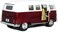 Kinsmart 5" Die-cast 1962 VW Classic Bus 1/32 Scale (Maroon), Pull Ba
