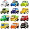 Funcorn Toys Pull Back Car, 12 Pack Assorted Mini Plastic Vehicle Set,Funcorn Toys Truck and Car for Boys Kids Toddler Party Favors,Die Cast Toy Play Set