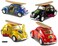 Kinsmart Set of 4 5 Classic Volkswagen Beetle with Decal and Surfboard 132 Scale (BlackBlueRedYellow)