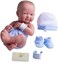 JC Toys 8 piece Layette Baby Doll Gift Set   - La Newborn Nursery   14" Life-Like Smiling Doll w/Accessories   Blue   Ages 2+