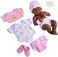 JC Toys 8 piece Layette Baby Doll Gift Set   - La Newborn Nursery   14" Life-Like African American Newborn Doll w/Accessories   Pink   Ages 2+