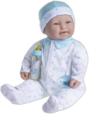 JC Toys Caucasian 20-inch Large Soft Body Baby Doll   - La Baby   Washable  Removable Blue Outfit w/Hat and Pacifier  For Children 2 Years +