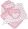 Emily Rose 18 Inch Doll Accessories   Reversible Pink Heart Print Ruffled Bedding Set with Comforter, 3 Pillows and Sheet   Fits American Girl Dolls