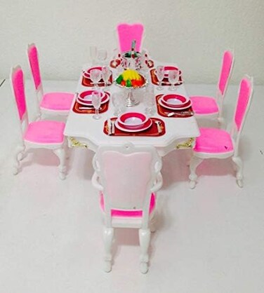YMCtoys Ivory Barbie Size Dollhouse Grand Dining Room Play Set