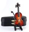 Seawoo Wooden Miniature Violin with Stand,Bow and Case Mini Musical Instrument Miniature Dollhouse Model Home Decoration (3.15"x1.18"x0.59")
